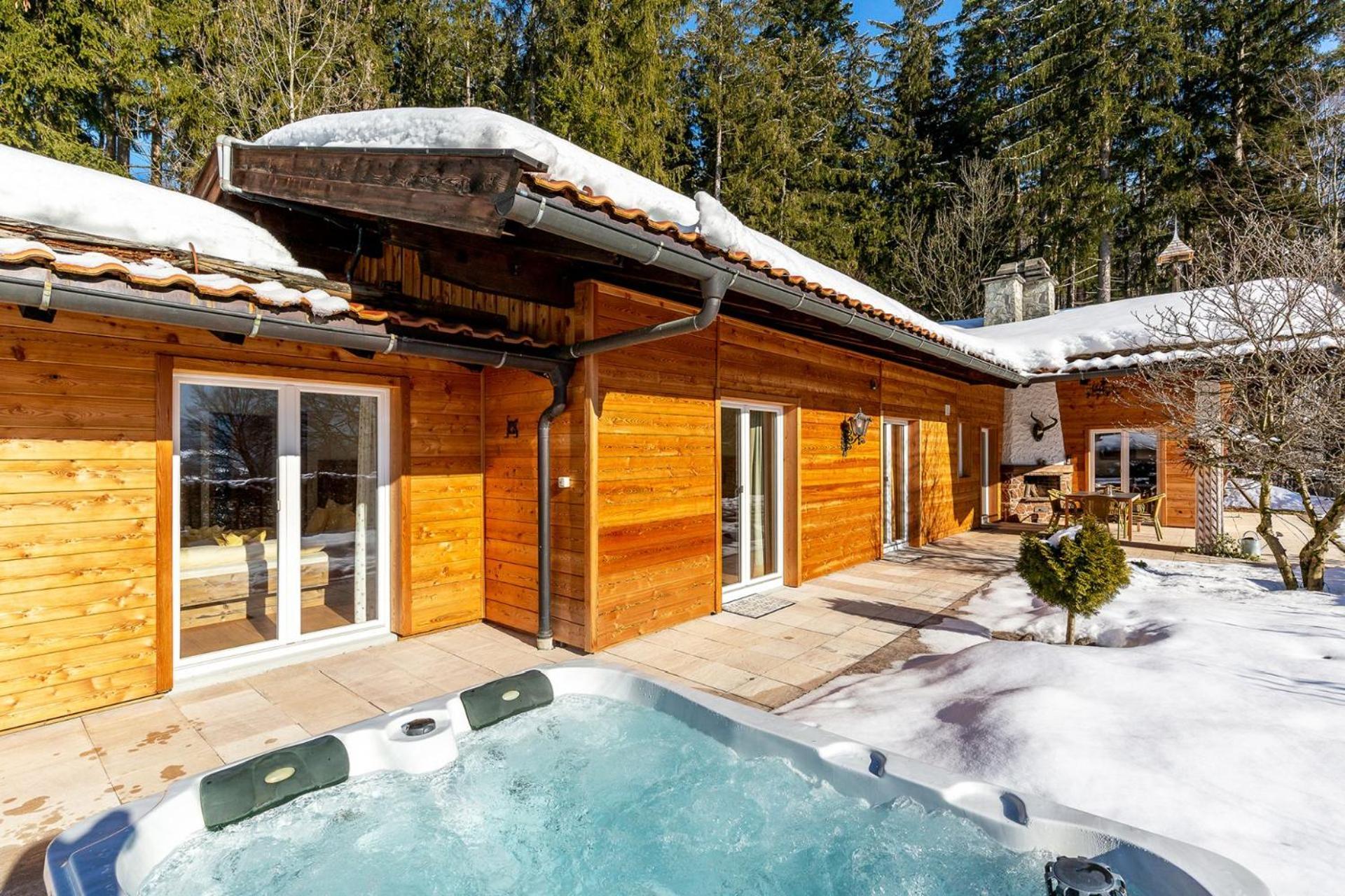 Luxus Ferienhaus Salzburg Chalet Mit Pool, Sauna, Whirlpool, Kamin Grossgmain Exterior foto